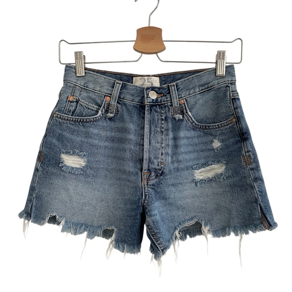 Free People Denim Shorts Makai Cut Off Button Fly Size 25 Free People